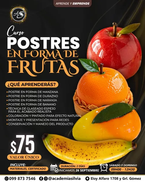 Curso Postres en Forma de Frutas