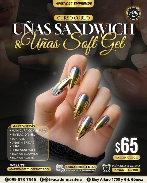 Uñas Sandwich y Soft Gel